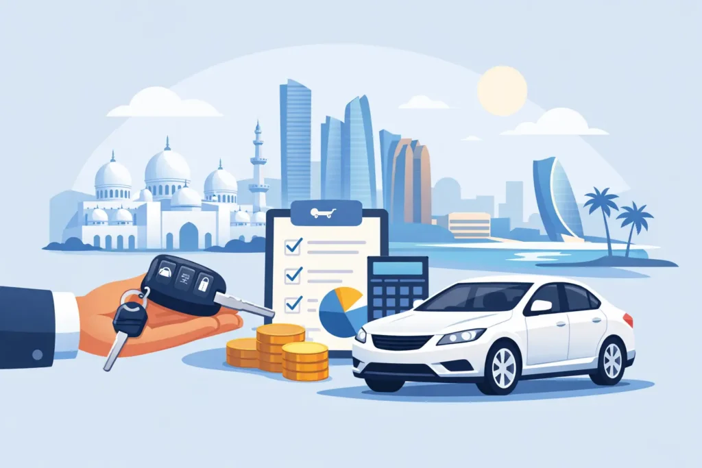 كم سعر تأجير سيارة في أبوظبي؟